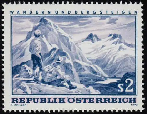 1341 Wandern + Bergsteigen, Bergsteiger v. Gebirgspanorama, 2 S, postfrisch **