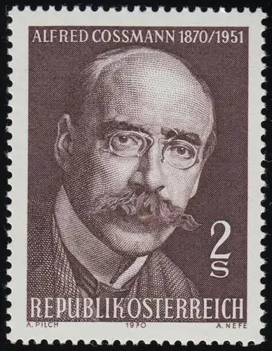 1342 100. Geburtstag, Alfred Cossmann, (1870-1951) Kupferstecher,  2 S, **