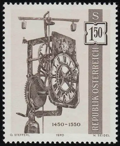 1328 Vieille Montres (I), Horloge (150-1550) Musée des Monuments de Vienne, 1.50 S, frais de port **