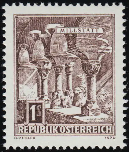 1324 Freimarke: Bauwerke, Roman. Kreuzgang Stift Millstatt, 1 S postfrisch, **