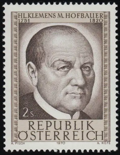 1321 150e anniversaire de la mort, St. Clemens Maria Hofbauer (1751-1820), 2 p., frais de port **