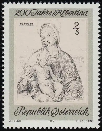 1309 200 Jahre Albertina, Madonna mit Granatapfel v. Raffael, 2 S, postfrisch **