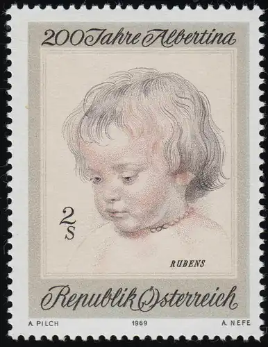 1311 200 Jahre Albertina, Rubens Sohn Nikolaus, Rubens, 2 S postfrisch **