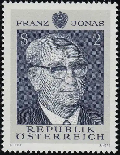 1315 70e anniversaire, Franz Jonas (1899-1974) Président fédéral, 2 S post-freease **