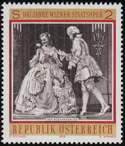 1300 100 J. Wiener Staatsoper, der Rosenkavalier, R. Strauss 2 S, postfrisch  **