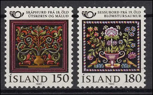 Islande: coopération nordique - artisanat 1980, 2 valeurs **