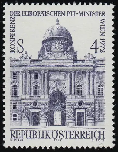 1385 Konf. d. Europ. PTT- Minister, Wiener Hofburg, 4 S, postfrisch **