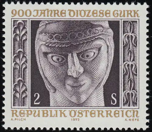 1387 900 J. Diözese Gurk, Tragsäule d. Hemma Sarg Gurker Dom, 2 S postfrisch **