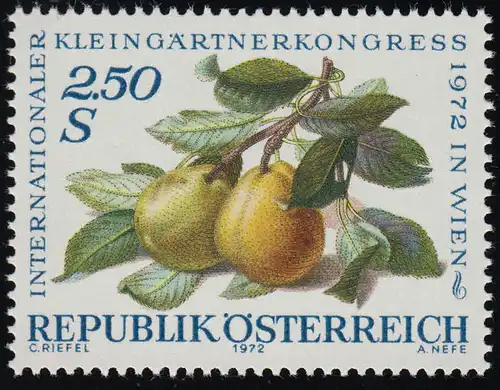 1394 Intern. Petites plantes. Congrès, branche de poires + fruits, 2.50 S frais de port **