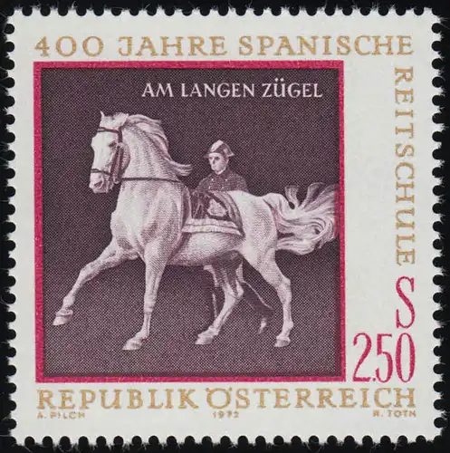 1398 400 J. Equitation espagnole, Sur la longue rêne, 2.50 S Postfreich **