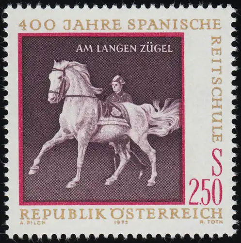 1398 400 J. Spanische Reitschule, Am langen Zügel, 2.50 S postfrisch **