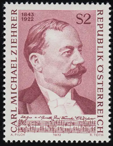 1403 50. Todestag, Carl Michael Ziehrer (1843-1922) Komponist 2 S, postfrisch **