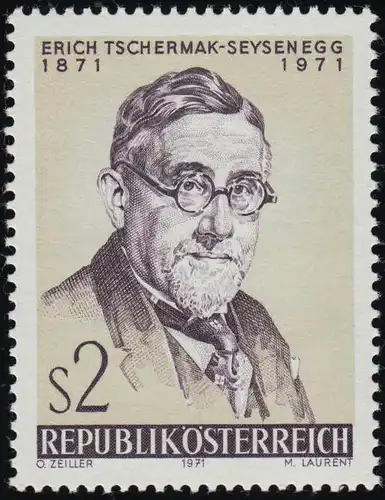 1378 100. Geburtstag, Erich Tschermak-Seysenegg, Botaniker, 2 S, postfrisch **