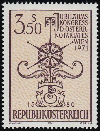 1359 Jub. Kongress österr. Notariats, Notariatssignet, 3.50 S postfrisch **