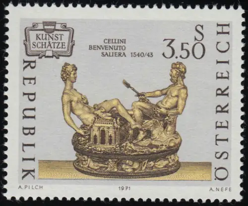 1357 Trésors artistiques, Saliera, vaisselle de table de Cellini, 3.50 S, frais de port **