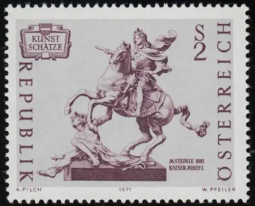 1356 Kunstschätze, Reiterstandbild Kaiser Josefs I., 2 S, postfrisch **
