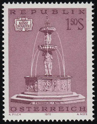 1382 Kunstschätze: Brunnen, Brunnen in Friesach/Kärnten, 1.50 S, postfrisch **