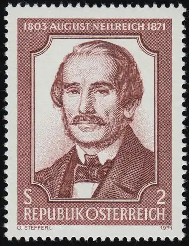 1364 100. Todestag, August Neilreich (1803-1871) Botaniker, 2 S, postfrisch ** 