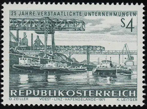 1375 25 J. nationalisation entreprise, Eisen & Stahlwerk Linz Ports, 4 p. **