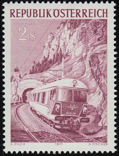 1376 Eisenbahnjubiläen, elektr. Schnelltriebwagen BR 4010 Semmeringstr., 2 S, **