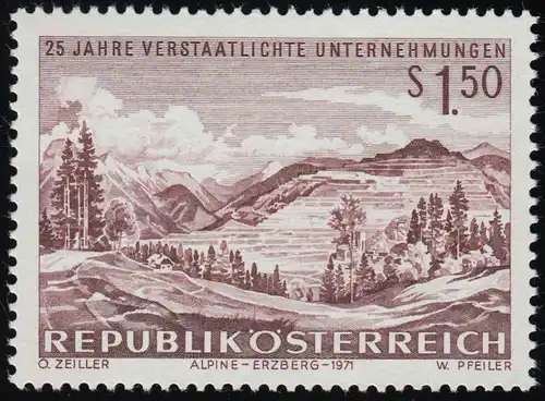 1373 25 J. verstaatl. Unternehmen, Bergbau steirisch. Erzberg, 1.50 S, **