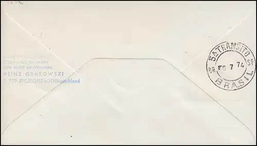 Lufthansa Premier vol DC 10 LH 508 MÜNCHEN/ SAO PAULO 4/8.7.1974