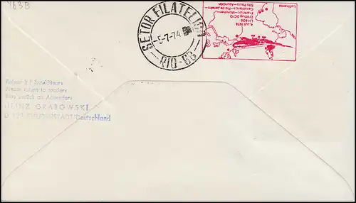 Lufthansa Premier vol DC 10 LH 508 MÜNCHEN/ RIO DE JANEIRO 4/5.7.1974