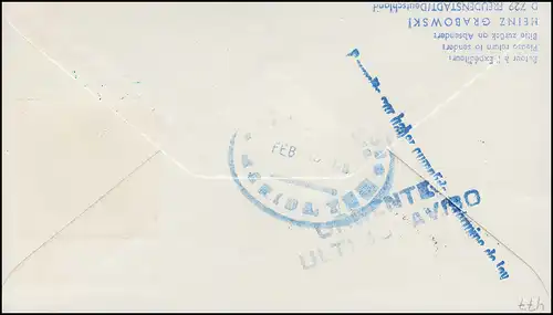 Lufthansa R-Brief Erstflug DC 10 LH 482 FRANKFURT MAIN/ MERIDA 15./18.2.1975