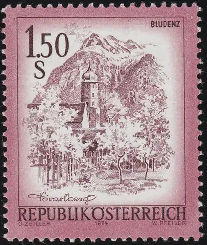 1439y Freitmarke: Schönes Österreich, Bludenz / Vorarlberg, 1.50 S, frais de port **