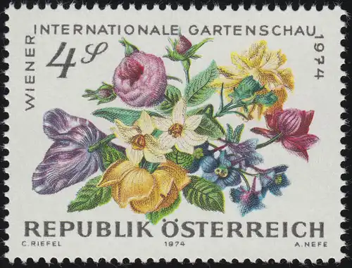 1446 Wiener internationale Gartenschau, Blumen, 4 S postfrisch **
