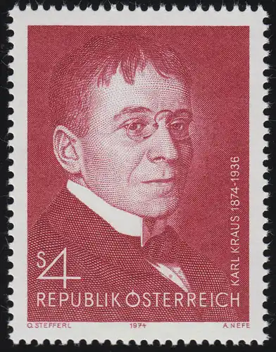1448 100. Geburtstag von Karl Kraus (1874-1936) Satiriker 4 S postfrisch **