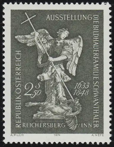 1449 Ausstellung Bildhauerfamilie Schwanthaler, Hl.Michael, 2.50 S postfrisch **