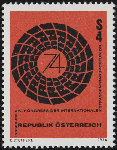1453 Kongress d. Internationalen Straßentransport-Union, Reifen Symbol 4 S, **