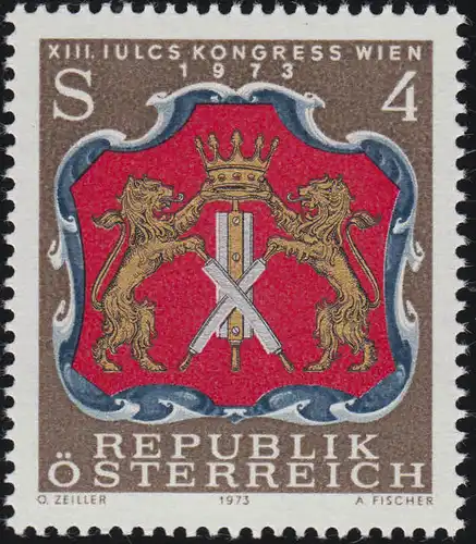 1422 Congrès de l'UITCS Vienne, armoiries de Wiener Rotgerber, 4 S, frais de port **