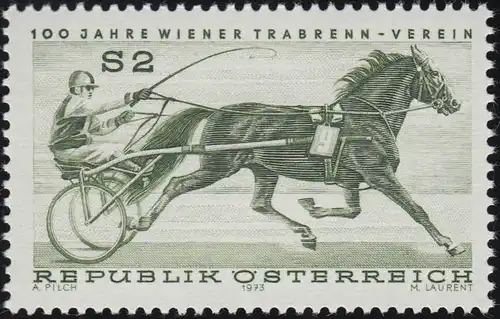 1426 100 J. Wiener Trabrennverein, Trabrennfahrer auf der Bahn 2 S postfrisch **
