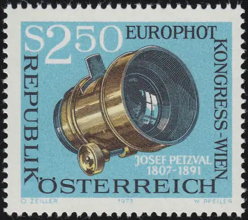 1428 Europhotkongress, Objectif photographique de Petzval, 2.50 S Postfreich **