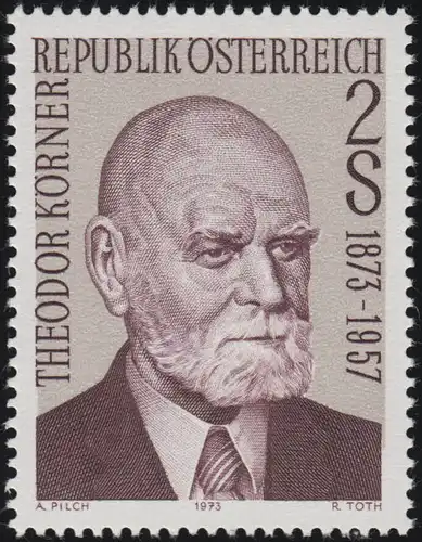 1412 100. Geburtstag, Theodor Körner (1873-1957) Bundespräsident 2 S, **