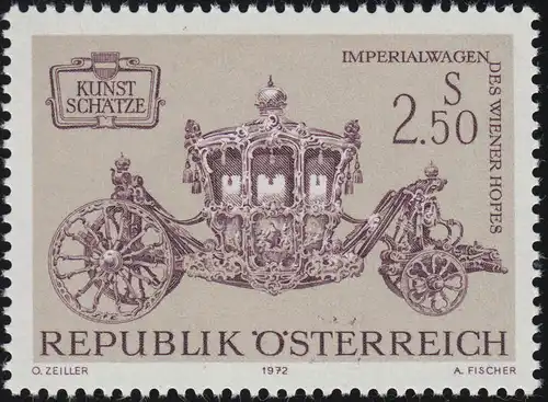 1408 Trésors d'art de Wagenburg, impérial-wagen de la Cour de Vienne, 2.50 S **