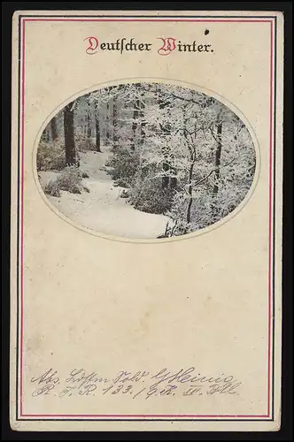 AK N & D Ser. 247 Nr 3946 Deutscher Winter Inf. Regiment 133 Stab 3. Ban 31.1.18