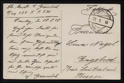 AK photo ville dôme soldats forteresse garde Kaiserlich Deutsche Feldpost 20.8.18