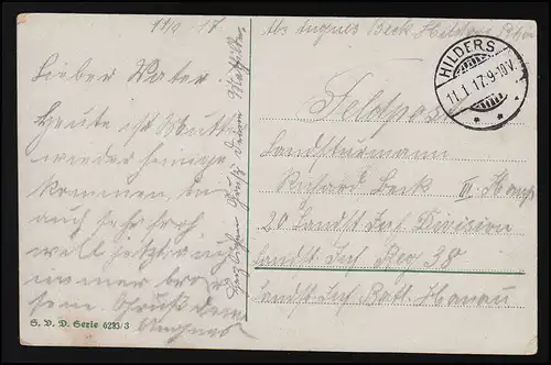 AK S.V.D. 6223/3 "Dieu te protège, cher père" Filles Fleurs, HILDERS 11.1.17