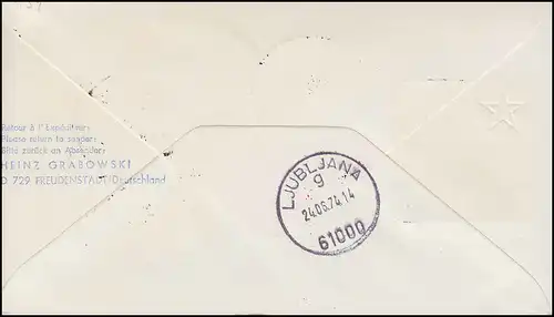 Lufthansa R-Lettre Premier vol Boeing 737 LH 366 R FRANKFURT MAIN/ LJUBLJANA 24.6.74