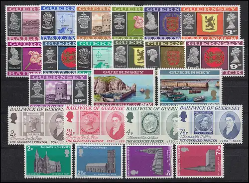 39-61 Guernsey Jahrgang 1971, ** postfrisch