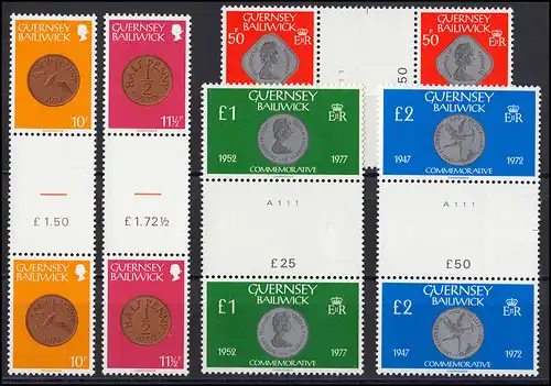 Guernsey 1980: kompletter Jahrgang als Zwischensteg-Paare, 4 Sätze, Set **