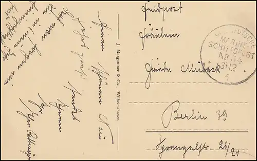 NAVIRE MARINE FRANÇAIS POST No 54 - 31.12.15 SMS Stralsund, AK Wilhelmshaven