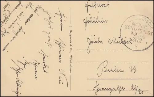 NAVIRE MARINE FRANÇAIS POST No 54 - 31.12.15 SMS Stralsund, AK Wilhelmshaven