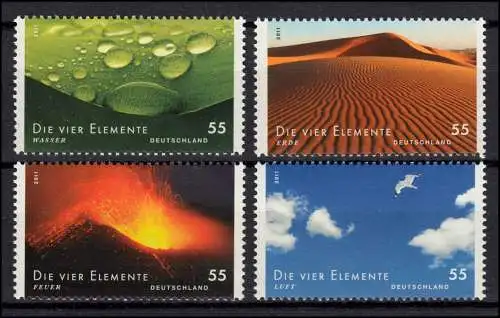 2852-2855 Post: Die vier Elemente - Wasser Erde Feuer Luft, Satz postfrisch **