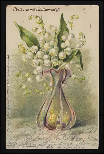 AK Fleurs parfumées, Fleurs Art Nouveau Verre Vase, MUENNEN/ LEIPZIG 26/27.6.02