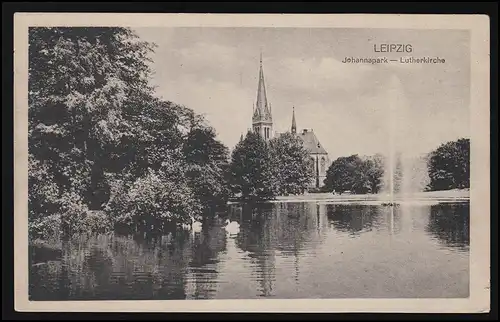 Photo AK Johannapark + Lutherkirche, Warenhaus Theodor Althoff, LEIPZIG 14.5.1916