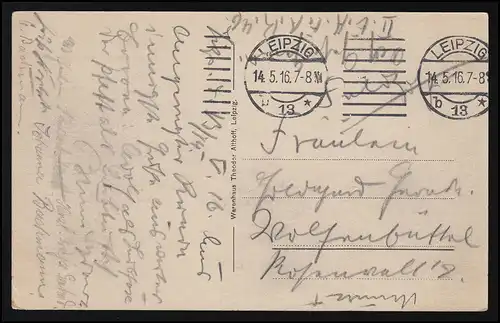 Photo AK Johannapark + Lutherkirche, Warenhaus Theodor Althoff, LEIPZIG 14.5.1916